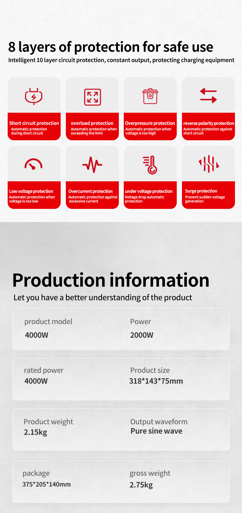 Rated Power 2000w Inverter
