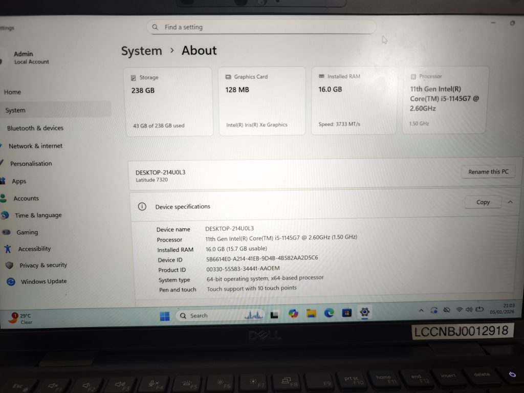 Dell Latitude 7320 Laptop